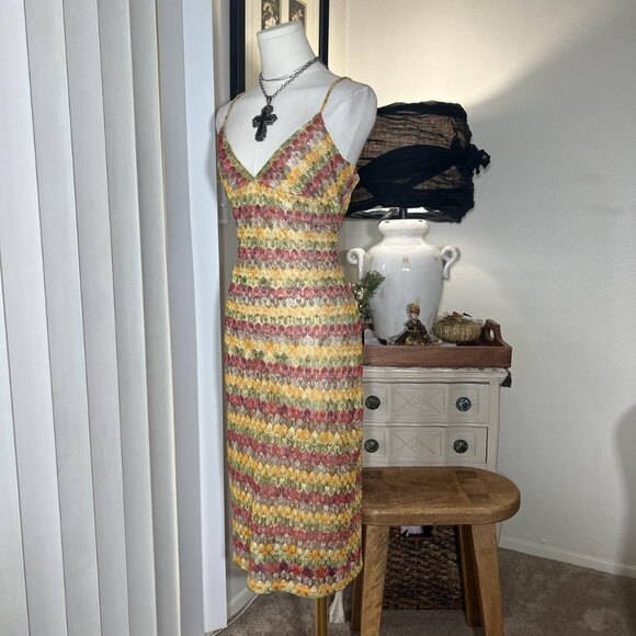 2000s Arden B. Crochet Knit Midi Dress - Picture 2 of 4